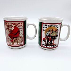 NORMAN ROCKWELL | Westwood Saturday Evening Post Christmas Santa holiday mugs